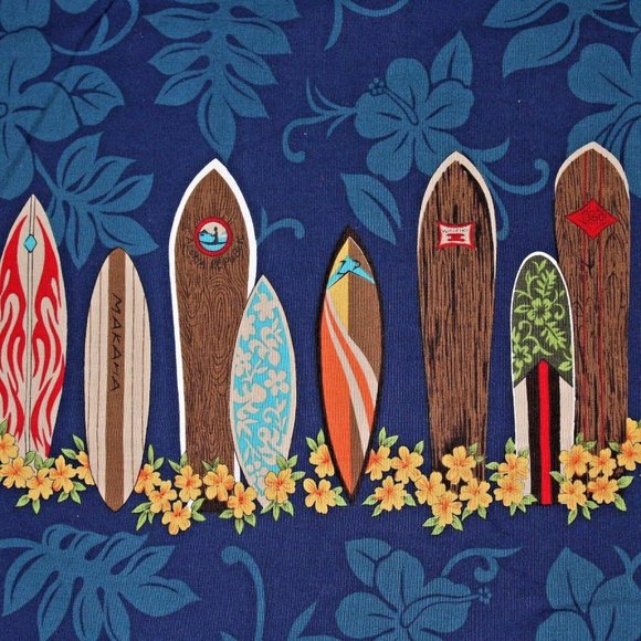 Aloha Republic 2XL Blue Surf Boards FC 2009 Surf Safari Aloha Hawaiian Shirt - Picture 9 of 9